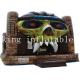 Double Stitching EN14960 Inflatable Halloween Skull Bounce House