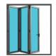 OEM Extruded Aluminum Folding Patio Doors Fiberglass Anodizing