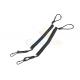 Double Loops Plastic Coil Tether Pure Black Color 13CM Unextended Length