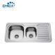 Silver-white Color Double Bowl Kitchen Sink SUS304 Stainless Steel Kitchen Sink Press Kitchen Sink For Hotel