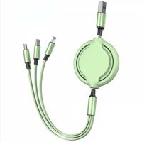 Extendable 3 In 1 8Pin USB Chargeing Data Cable Soft PVC Material