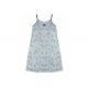 Ladies Cotton Jersey Floral Printed Strap Nightdress Sleepwear with Coloured Band