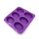 Durable Oval Silicone Soap Mold Lightweight Odorless Purple Color