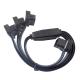 Flat OBD2 Y Cable16 Pin 1 Male To 3 Female For Car Diagnostic