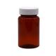 100ML PET Amber Plastic Pill/Vitamin/Capsule Bottle with Child Safety Cover and Screw Cap