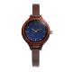 Small Lady Modern Wood Watches With Blue Dials Red Sandalwood Cases