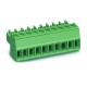 Female Pluggable Terminal Block 3.5mm Pitch 300V 8A 2-22 Poles PA66 M2 Screw Green