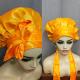 Hongying Women Orange Sleeping Hair Bonnets Sustainable Jumbo Silk Bonnet