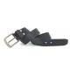 Simple Dark Nickle Buckle Mens Casual Leather Belt With Strip Embossing