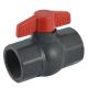 US 0/Piece PVC Red Handle Material Black Octangle Male and Female Threaded Ball Valve