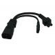 IEC 320 C14 2 in 1 Y Split Power cord, C14 to C5+C7 short power cable 20CM