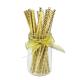 Gold foil pattern FDA Certificate Biodegradable Paper Straws Food-grade Recyclable Printed Eco-friendly Paper Straws