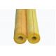 Yellow Fiber Glass Wool Pipe Insulation Material For Hot / Cold Pipe
