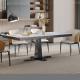 Exquisite Cross Base Ceramic Marble Top Dining Table 750mm Height With Frame Insert