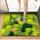 Moss Green Plant Non-Slip Absorbent Bath Mat Flocking Bathroom Waterproof Carpet