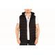 Fashion Casual Hooded Black Padded Gilet Mens Fur Linning In Stock