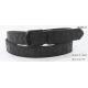 Embossed Logo Black Leather Jeans Belt , Black Painting Buckle Casual Male Belts