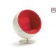 Red Color Fiberglass Egg Chair , FD-1409 Eero Aarnio Globe Chair 42'' 39'' 48''