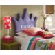 Crown Shaped Headboard High Fabric Bed For Girl