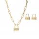 Star Lock 18K Gold Jewelry Set Contemporary Diamond Clavicle Chain Necklace
