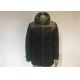Undetachable Hooded Mens Polyester Jacket Olive And Black Color Male Winter Coat