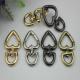 High quality nickel 3/4 inch heart shape open spring metal o ring clips for purse/handbag