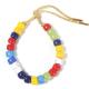 Fashion Yellow Glasses Bright Rainbow Color Forte Beads Bracelet In Shinny Gold Nylon Strand