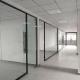 Modern Glass Partition System with Customizable Height for Indoor Spaces