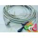 MEK 6 Pin Patient Monitor Accessories One Piece ECG Cable 5 Leads