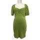 Women Sexy Short Sleeve Cold Shoulder Dress Green Color With Soft Feeling