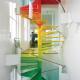 Apartment 600-2200mm Glass Spiral Stairs With Stainless Steel Balustrade