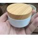 Plastic Wood Grain Cover 100ml 200ml Cream Jar Bamboo For Cosmetic OEM