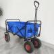 Stainless Steel Frame Collapsible Folding Wagon Pneumatic Tire Wheels Portable Garden Cart