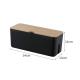 Wooden Lid 34*13*14cm Cable Organizer Box Storage For Desk