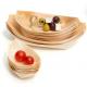 7inch Handmade Wood Disposable Serving Cone Sushi Food Boat For Dessert