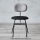 Vintage Matte Black Finished Padded 82CM 39cm Steel Frame Dining Chairs