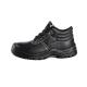 Factory Mid Top Black Pure Leather Work Shoes Steel Toe Men'S Safety Shoes Anti Smash