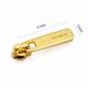 Eco-friendly Custom Metal Zipper Pull Slider for Purse Customized Logo Gold Plated