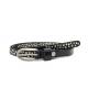 15mm Skinny Leather Belt For Women Decorated With Round Bomb Studded , Metal Pin Buckle