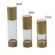 15ml 30ml 50ml cylindrical  finger tip cosmetic airless  with bamboo pump 1.06 oz cosmetic bottle