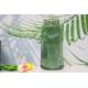 Green Fluted Vase with Golden Metal Top Glass Vase Home Office Decorative Flower Holder