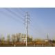 Double / Single Circuit Transmission Tower , Customized Steel Pole Tower