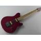 Dark-red Body Electric Guitar with Quilted Maple Veneer and Double Rock,Offer Customized