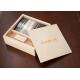 Sliding Lid Wooden Photo Frame Box , Wooden Photo Memory Box With Wooden USB Drive