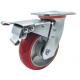 8 Inch Swivel Caster Wheels Heavy Duty Orange PU Castor Wheel Iron Wheels