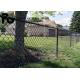 1.5 Inch Metal Chain Link Fence , Black Plastic Coated Chain Link Fence