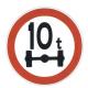 Limit height, width, mass, axle weight signs