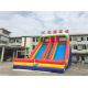 Commercial Rainbow Double Lanes Inflatable Dry Slide For Kids With Logo Printing