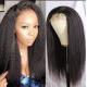 Natural Color 100%Human Hair Yaki Lace Front Wig,Wholesale Kinky Straight Lace Wig For Black Women