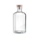Customized Long Neck Wine Clear Glass Bottle 700ml 750ml with Clear Cork Clear